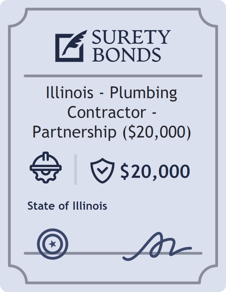 Surety bond badge for Illinois - Plumbing Contractor - Partnership ($20,000)