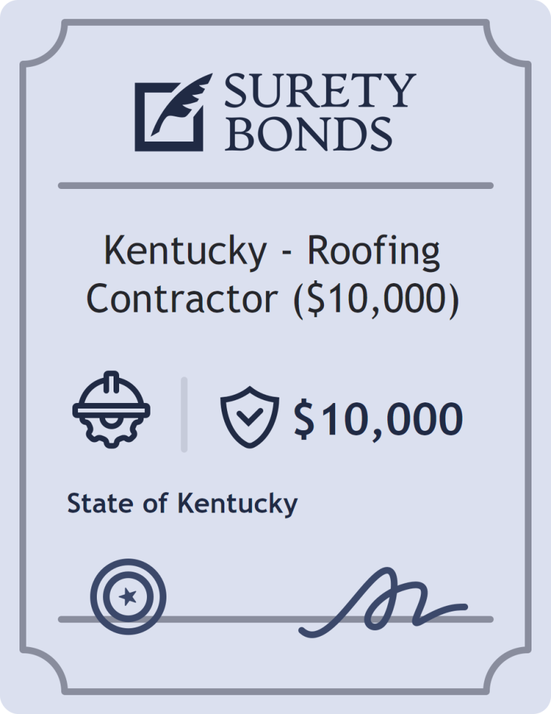 Surety bond badge for Kentucky - Roofing Contractor ($10,000)