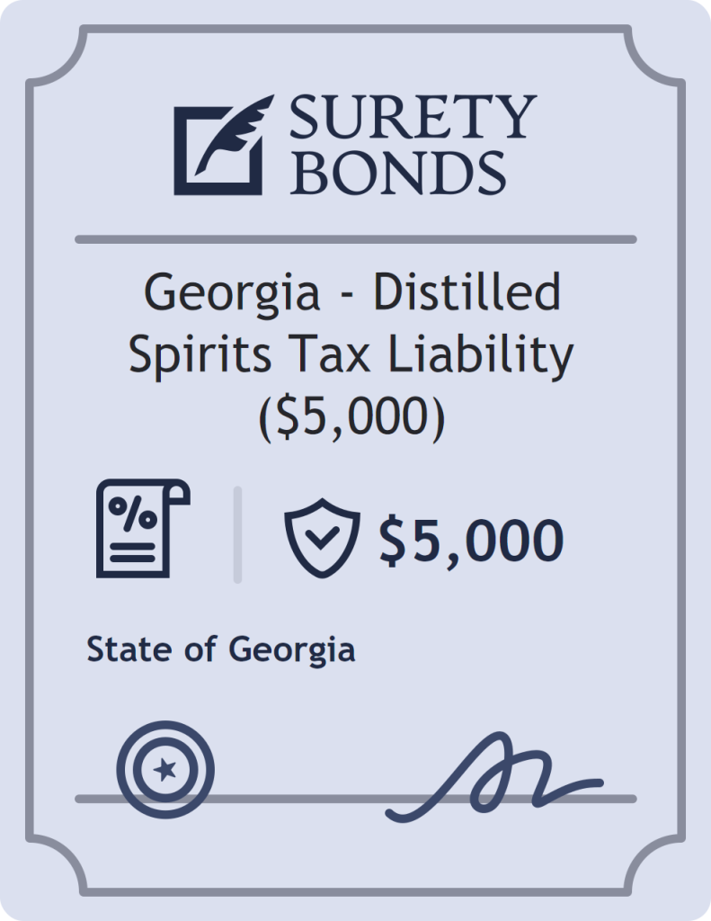 Surety bond badge for Georgia - Distilled Spirits Tax Liability ($5,000)