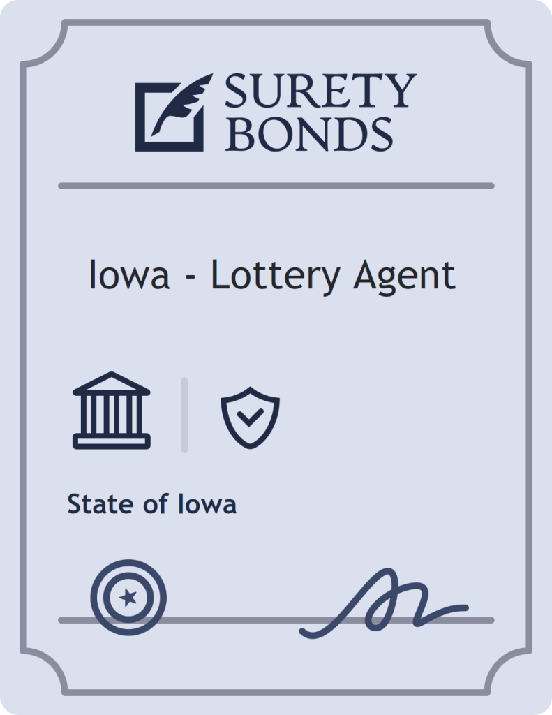 Surety bond badge for Iowa - Lottery Agent