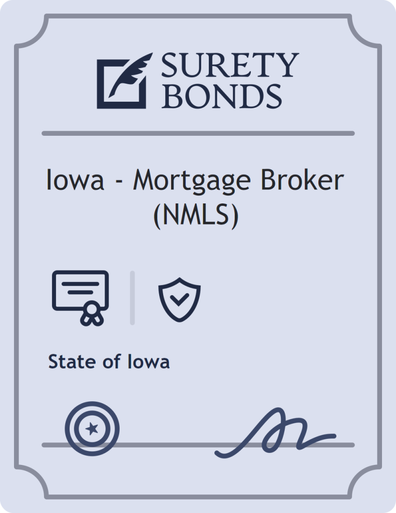 Surety bond badge for Iowa - Mortgage Broker (NMLS)