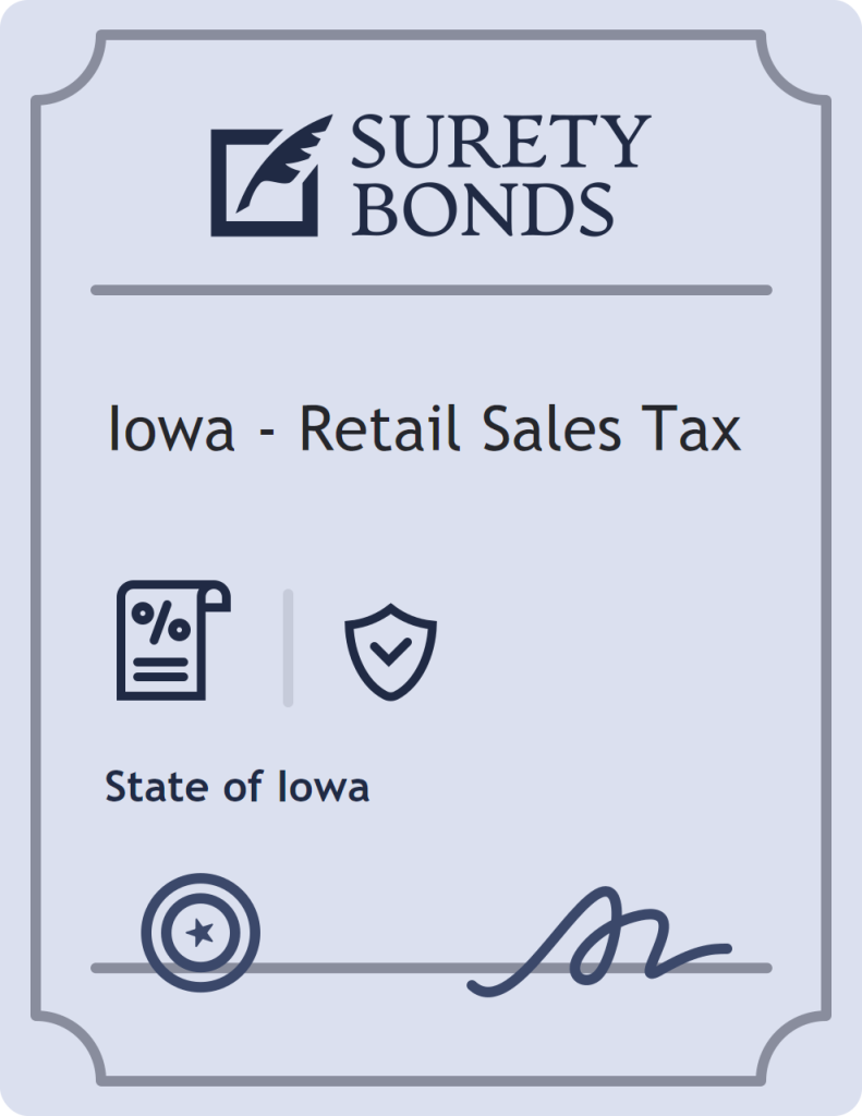 Surety bond badge for Iowa - Retail Sales Tax