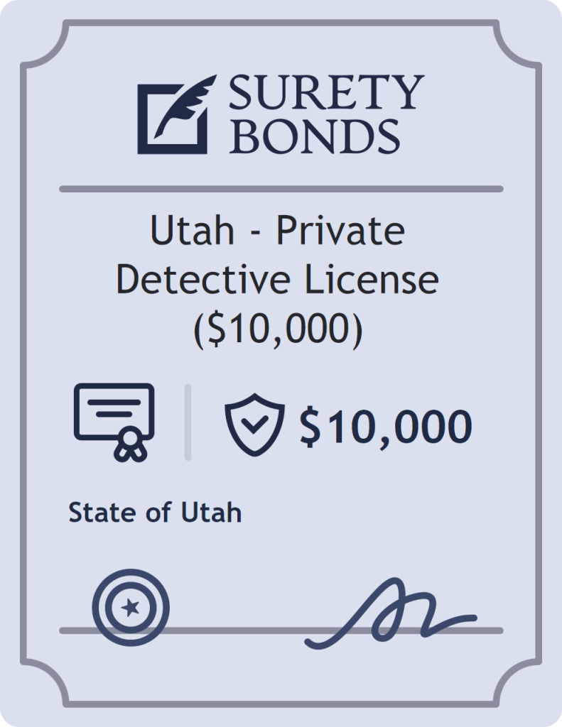 Surety bond badge for Utah - Private Detective License ($10,000)