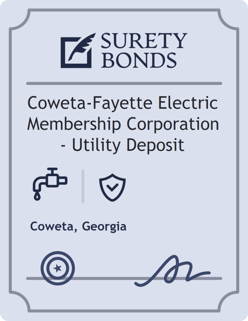 Surety bond badge for Coweta-Fayette Electric Membership Corporation - Utility Deposit