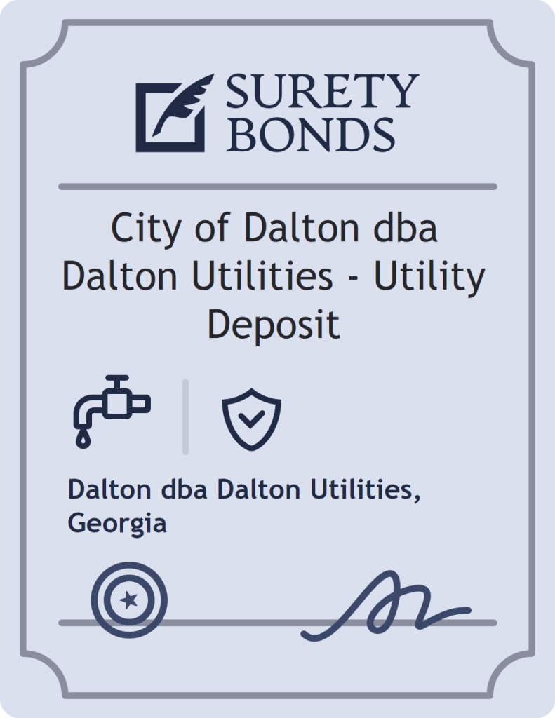 Surety bond badge for City of Dalton dba Dalton Utilities - Utility Deposit