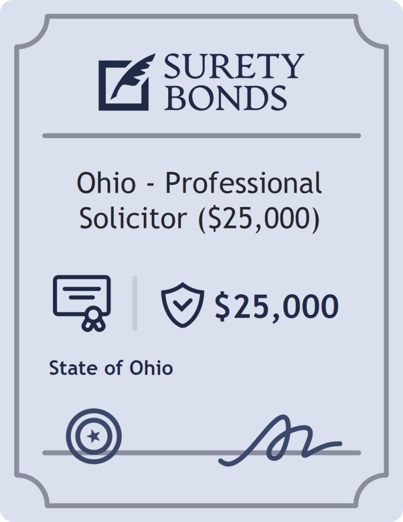 Surety bond badge for Ohio - Professional Solicitor ($25,000)