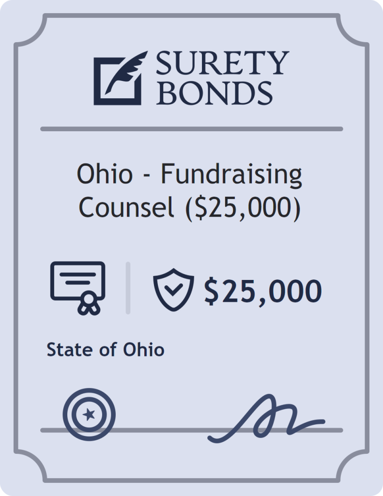 Surety bond badge for Ohio - Fundraising Counsel ($25,000)