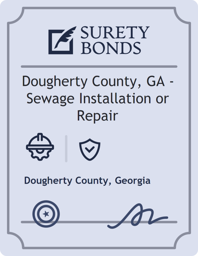 Surety bond badge for Dougherty County, GA - Sewage Installation or Repair
