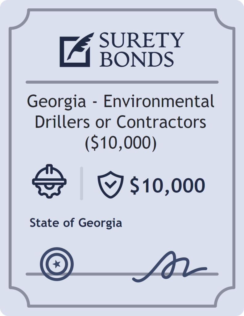 Surety bond badge for Georgia - Environmental Drillers or Contractors ($10,000)