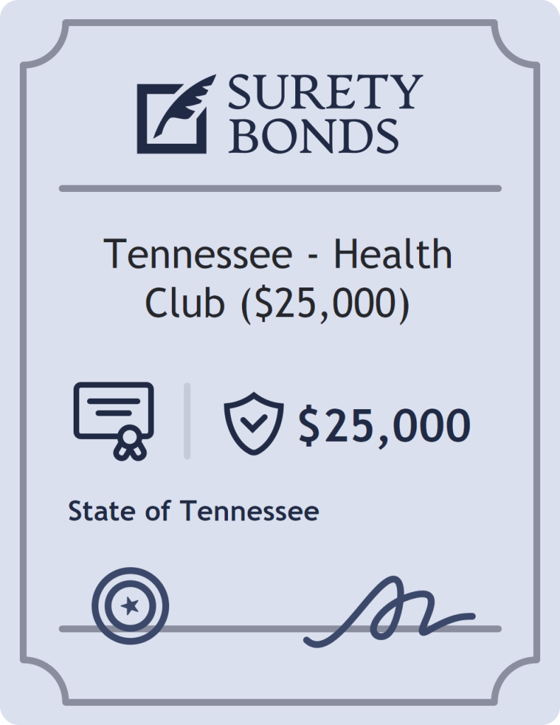 Surety bond badge for Tennessee - Health Club ($25,000)