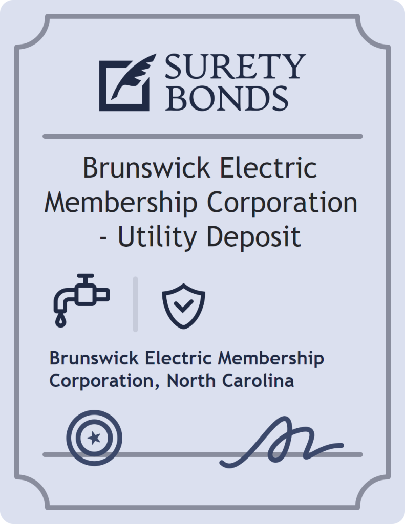 Surety bond badge for Brunswick Electric Membership Corporation - Utility Deposit