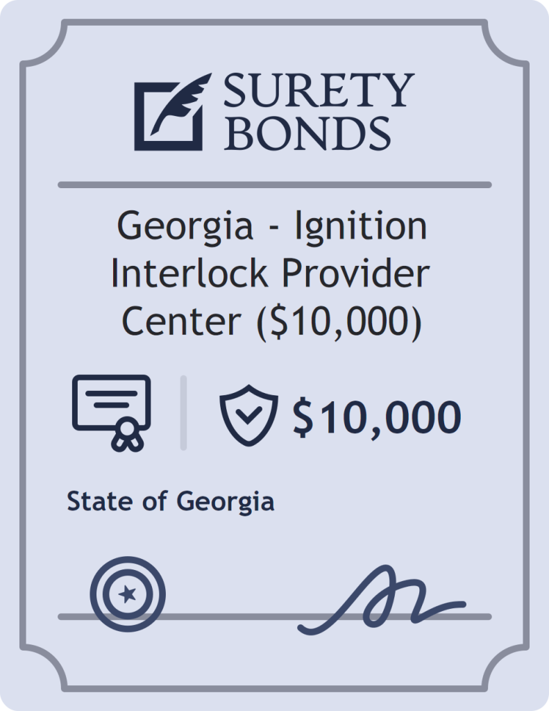 Surety bond badge for Georgia - Ignition Interlock Provider Center ($10,000)