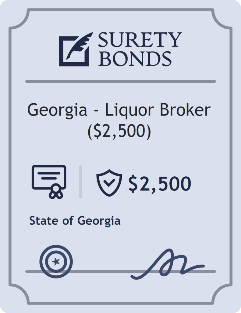 Surety bond badge for Georgia - Liquor Broker ($2,500)