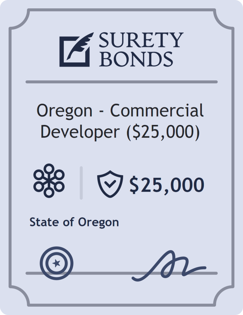 Surety bond badge for Oregon - Commercial Developer ($25,000)
