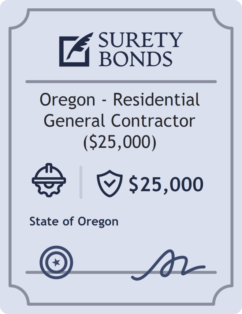 Surety bond badge for Oregon - Residential General Contractor ($25,000)