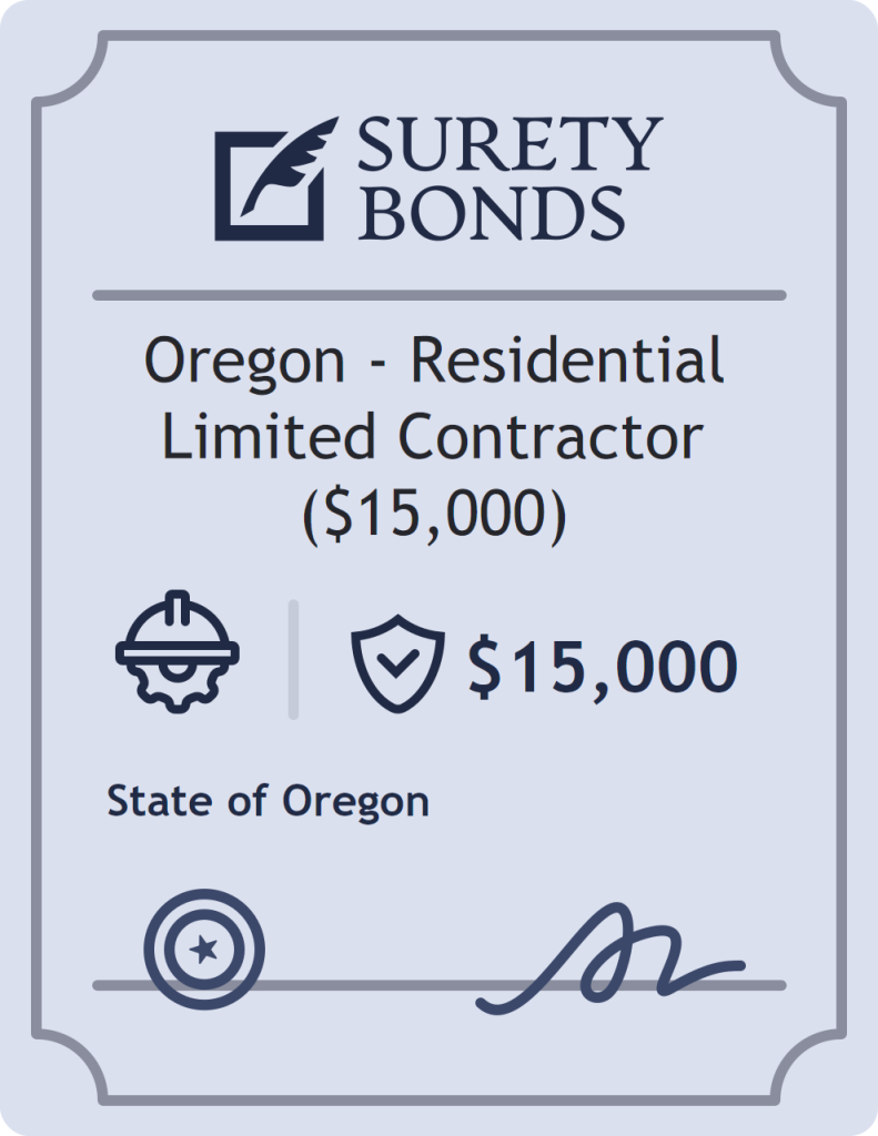 Surety bond badge for Oregon - Residential Limited Contractor ($15,000)