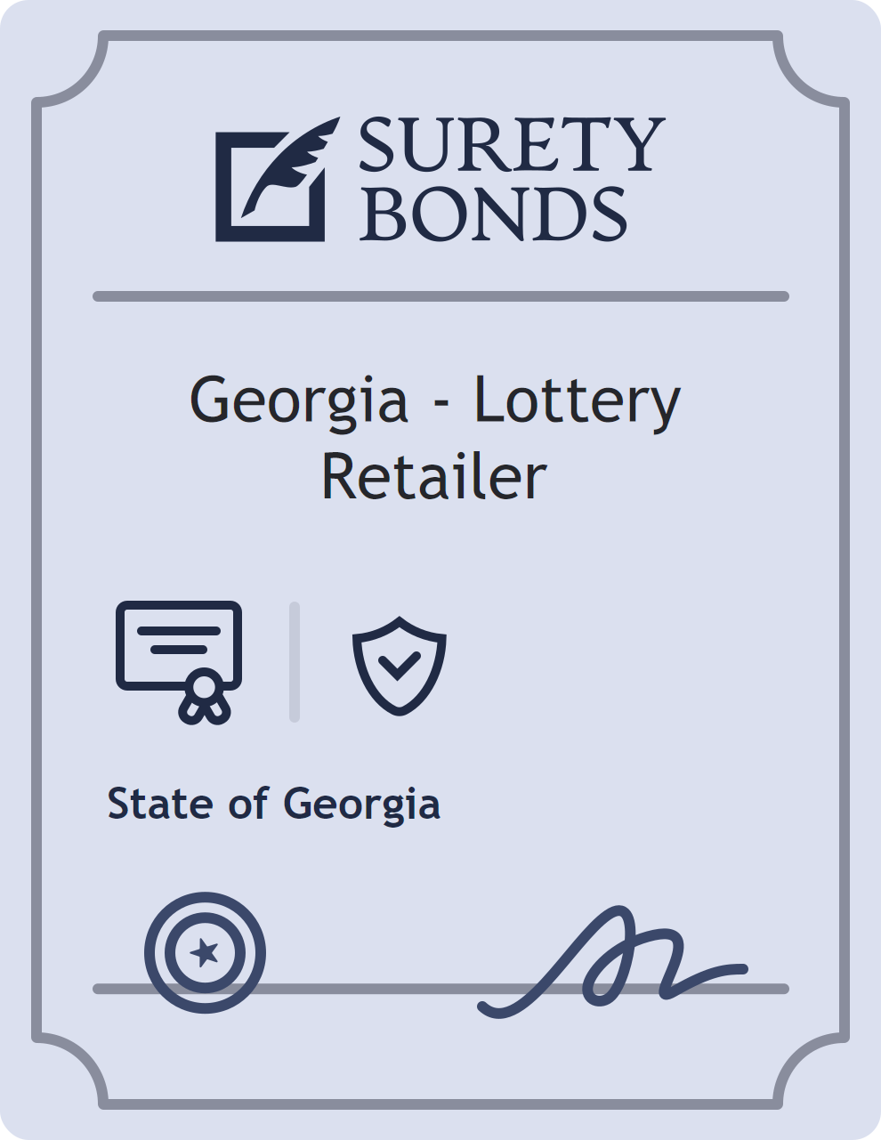 Surety bond badge for Georgia - Lottery Retailer