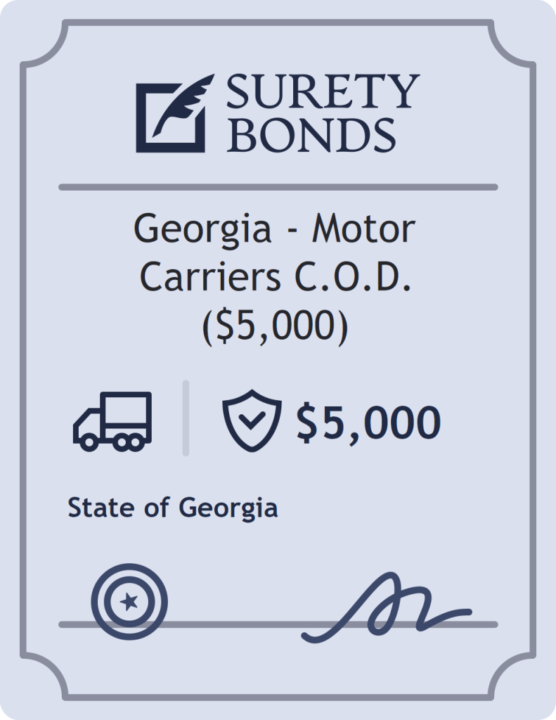 Surety bond badge for Georgia - Motor Carriers C.O.D. ($5,000)
