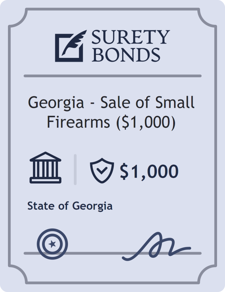 Surety bond badge for Georgia - Sale of Small Firearms ($1,000)