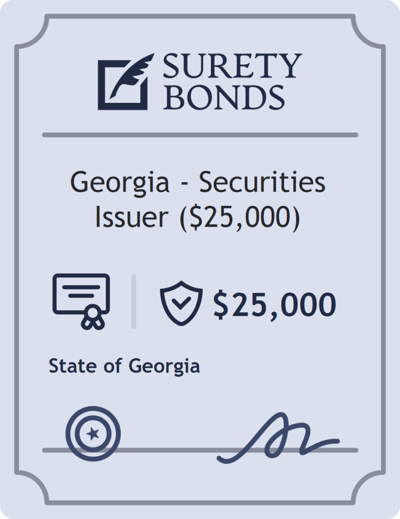 Surety bond badge for Georgia - Securities Issuer ($25,000)