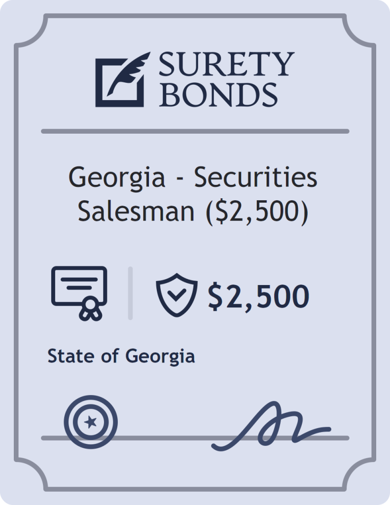 Surety bond badge for Georgia - Securities Salesman ($2,500)