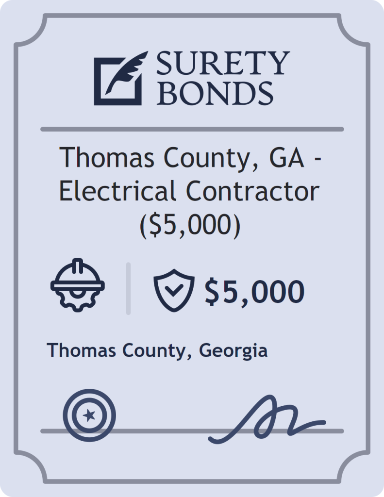 Surety bond badge for Thomas County, GA - Electrical Contractor ($5,000)