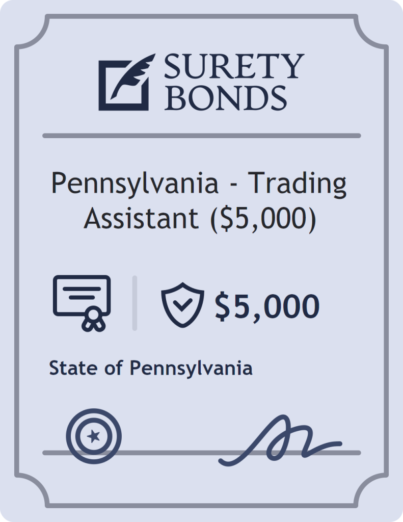 Surety bond badge for Pennsylvania - Trading Assistant ($5,000)