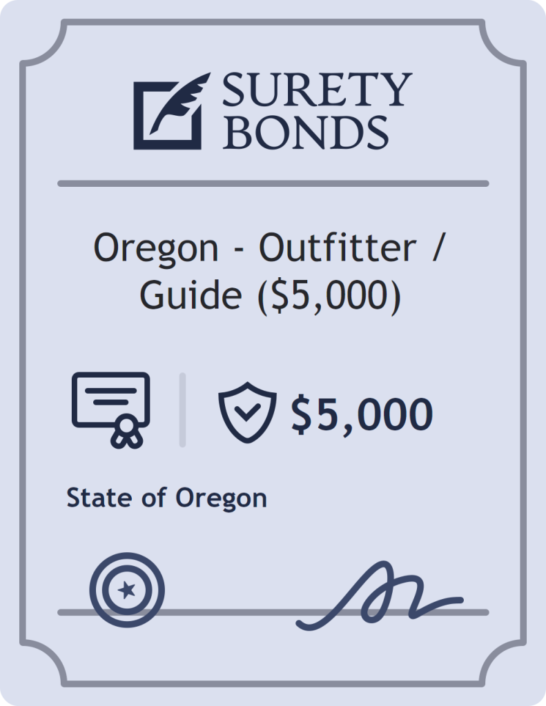 Surety bond badge for Oregon - Outfitter / Guide ($5,000)