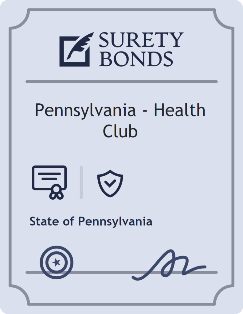 Surety bond badge for Pennsylvania - Health Club