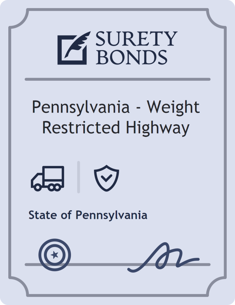 Surety bond badge for Pennsylvania - Weight Restricted Highway