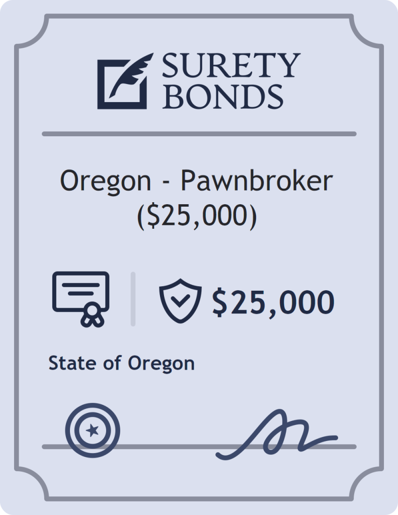 Surety bond badge for Oregon - Pawnbroker ($25,000)