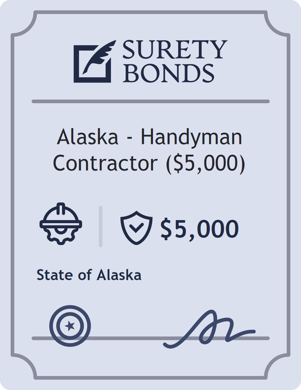Surety bond badge for Alaska - Handyman Contractor ($5,000)