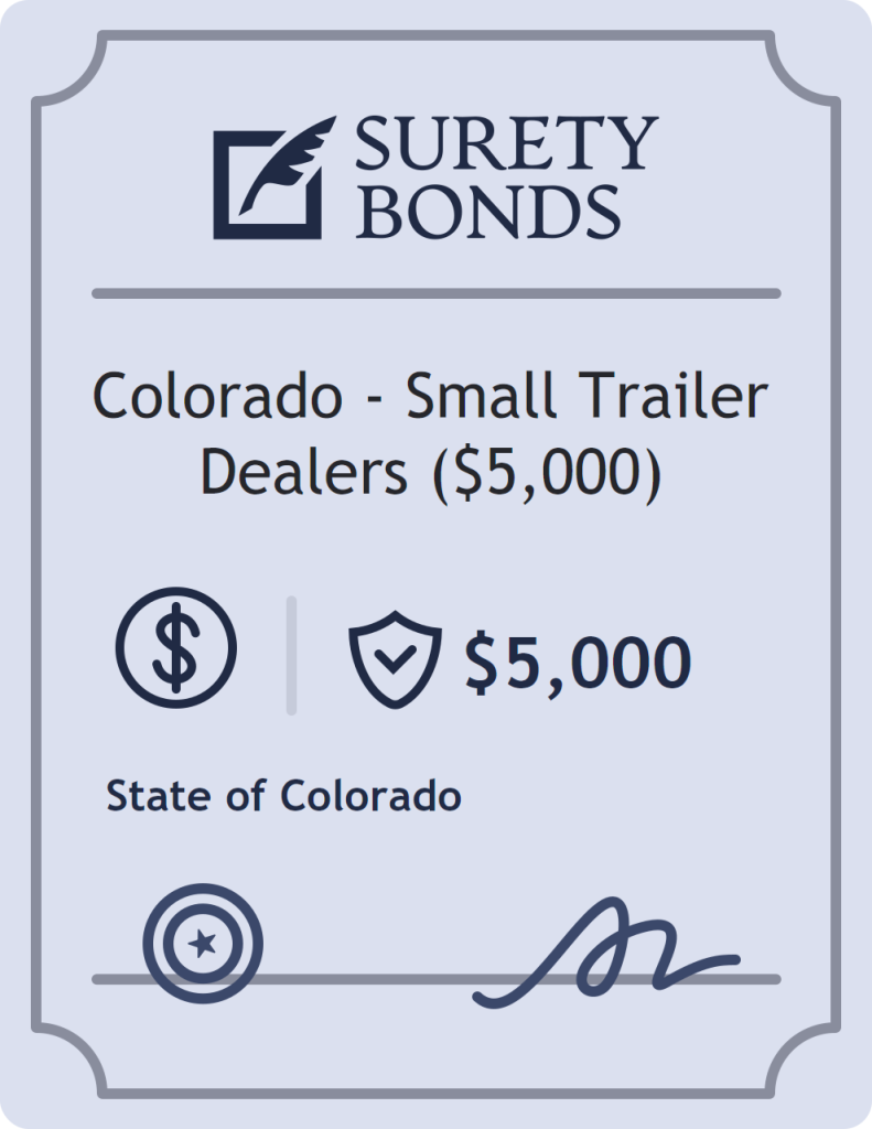 Surety bond badge for Colorado - Small Trailer Dealers ($5,000)