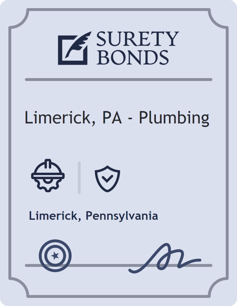 Surety bond badge for Limerick, PA - Plumbing