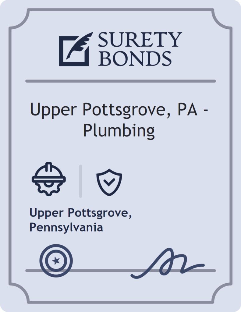 Surety bond badge for Upper Pottsgrove, PA - Plumbing
