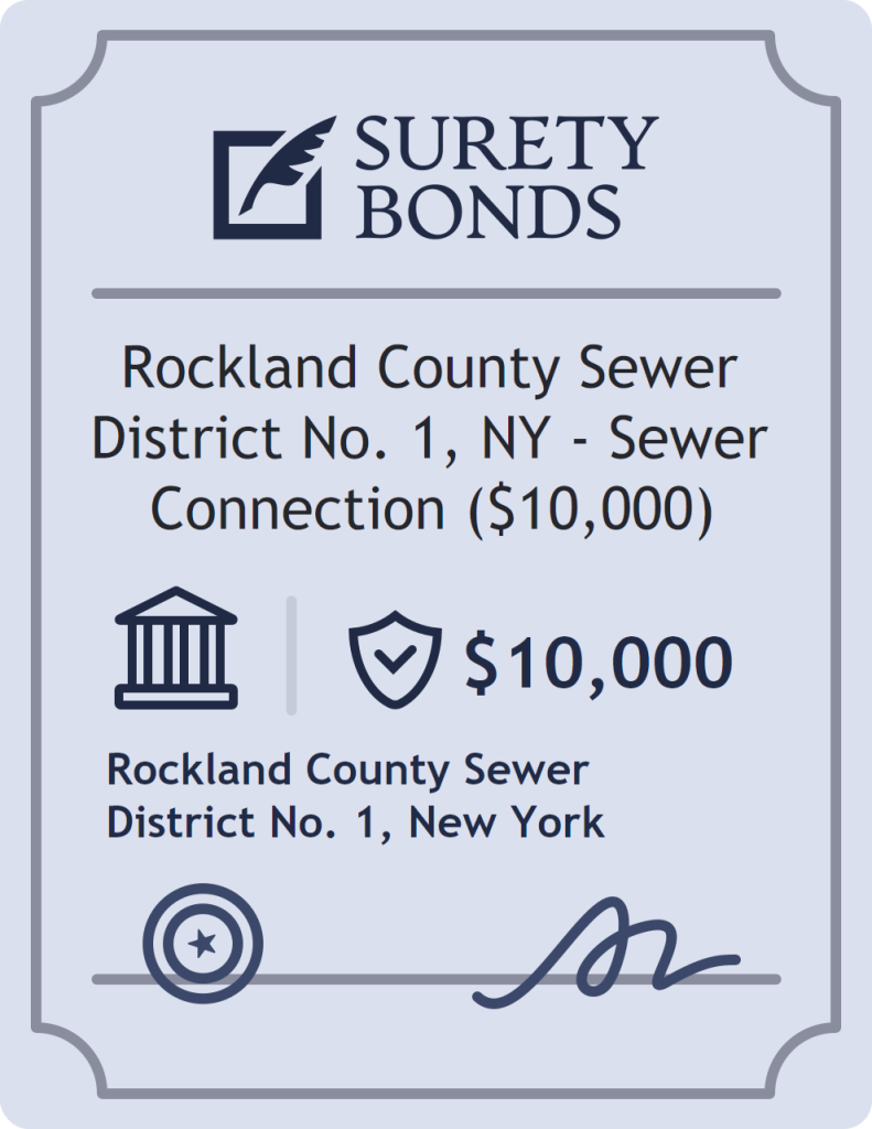 Surety bond badge for Rockland County Sewer District No. 1, NY - Sewer Connection ($10,000)