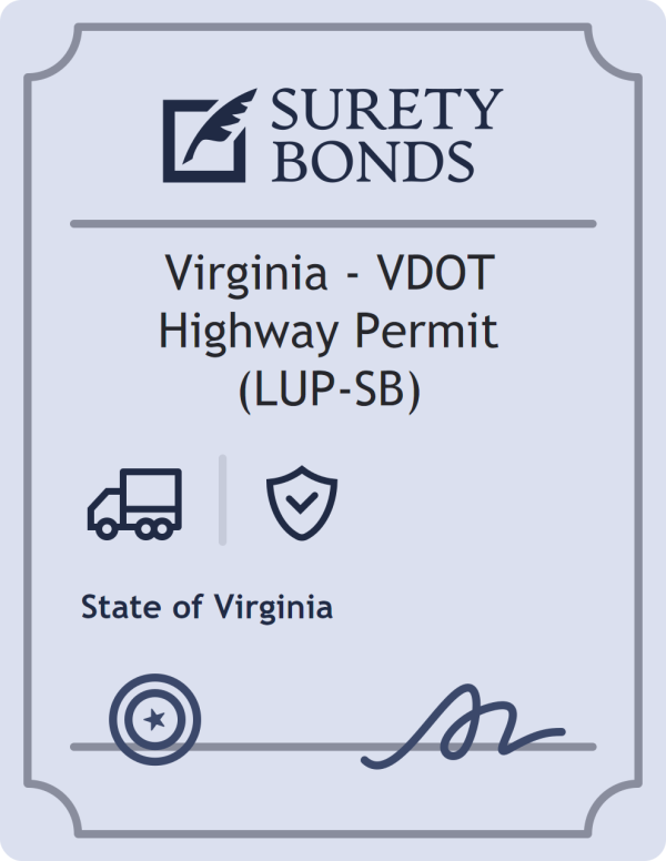 Surety bond badge for Virginia - VDOT Highway Permit (LUP-SB)