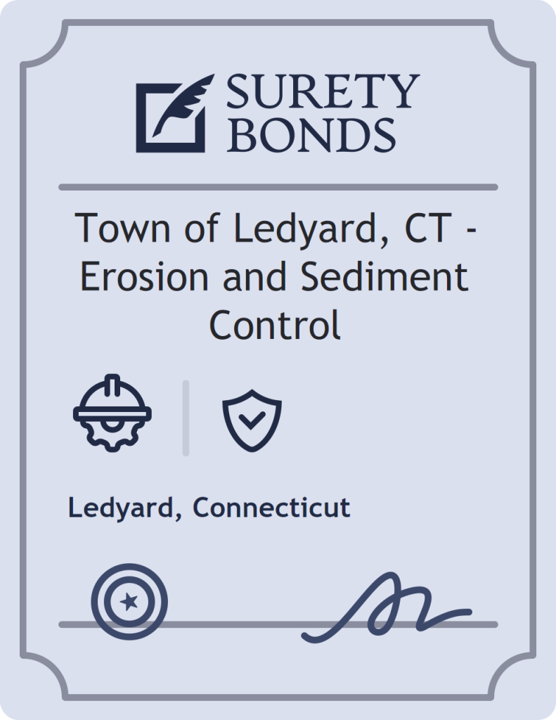 Surety bond badge for Town of Ledyard, CT - Erosion and Sediment Control