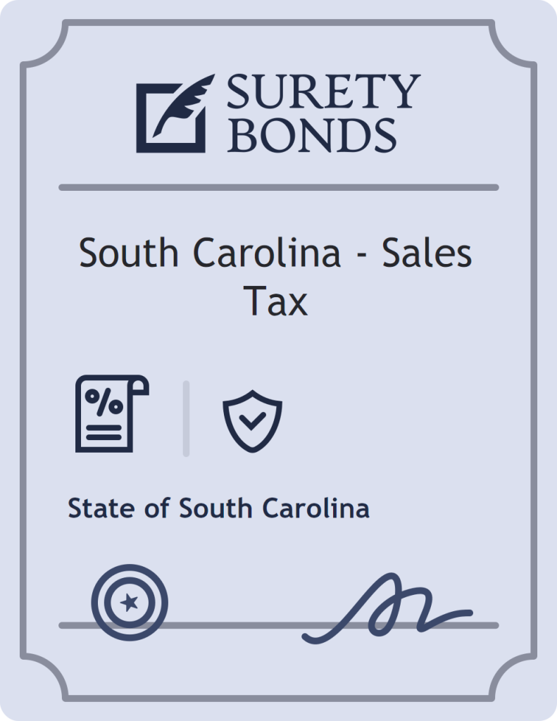 Surety bond badge for South Carolina - Sales Tax