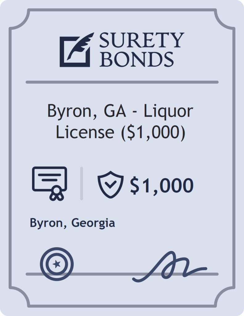 Surety bond badge for Byron, GA - Liquor License ($1,000)