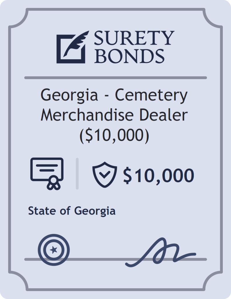 Surety bond badge for Georgia - Cemetery Merchandise Dealer ($10,000)