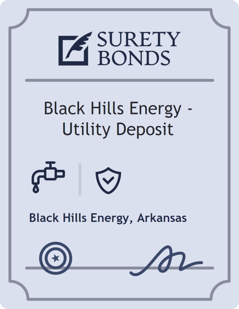 Surety bond badge for Black Hills Energy - Utility Deposit