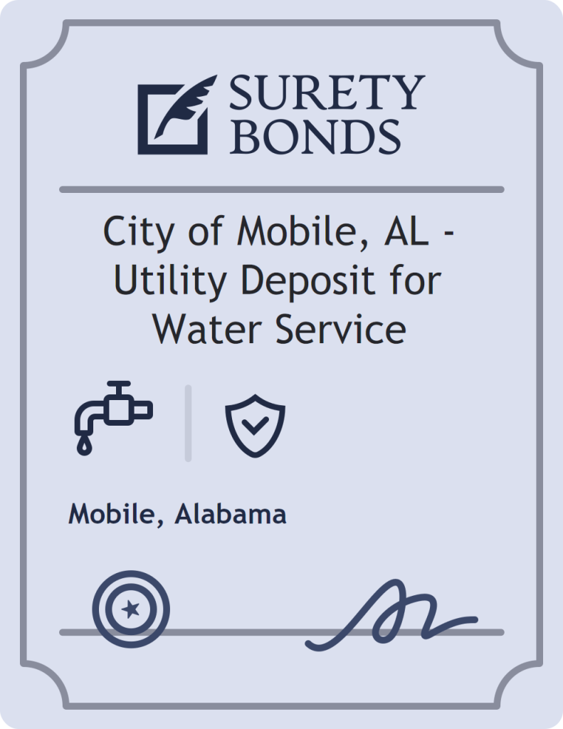 Surety bond badge for City of Mobile, AL - Utility Deposit for Water Service