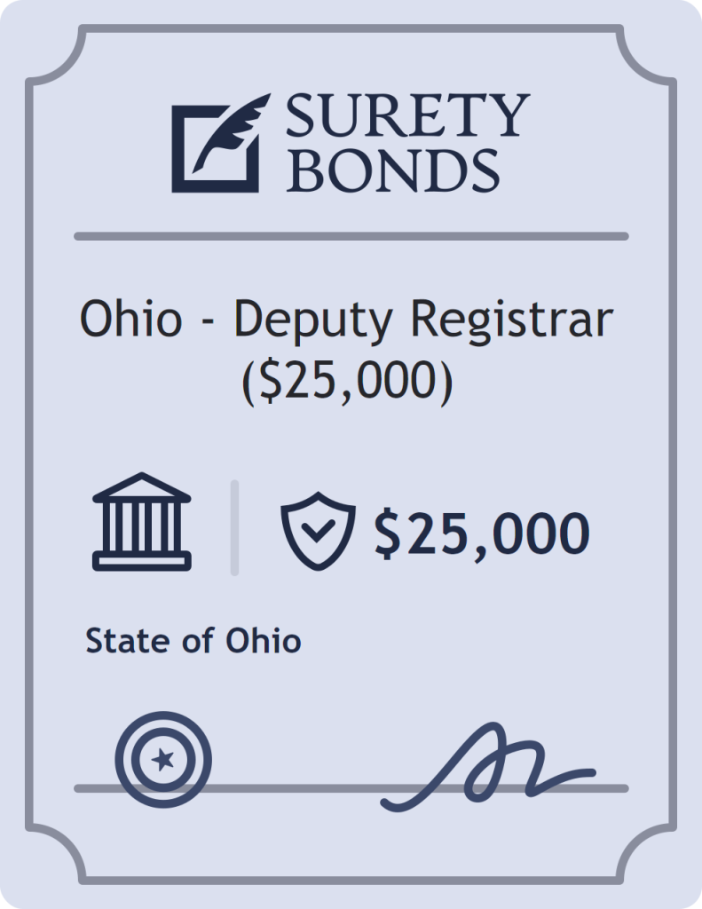 Surety bond badge for Ohio - Deputy Registrar ($25,000)