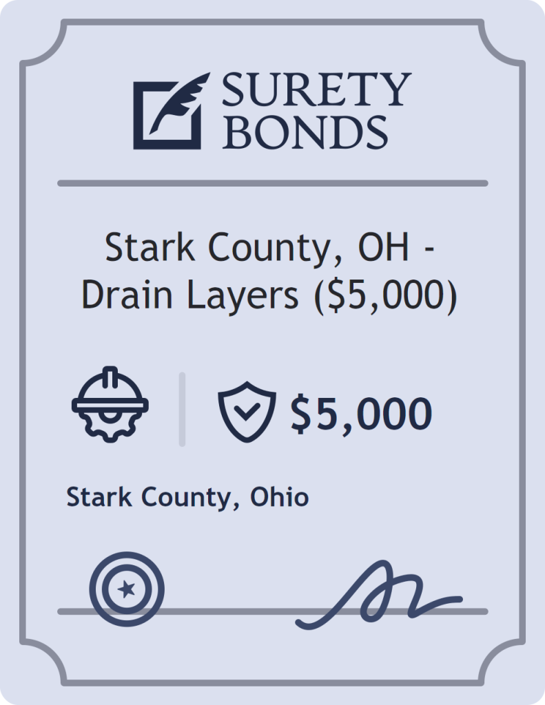 Surety bond badge for Stark County, OH - Drain Layers ($5,000)