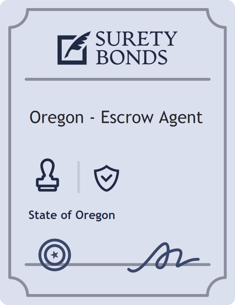Surety bond badge for Oregon - Escrow Agent