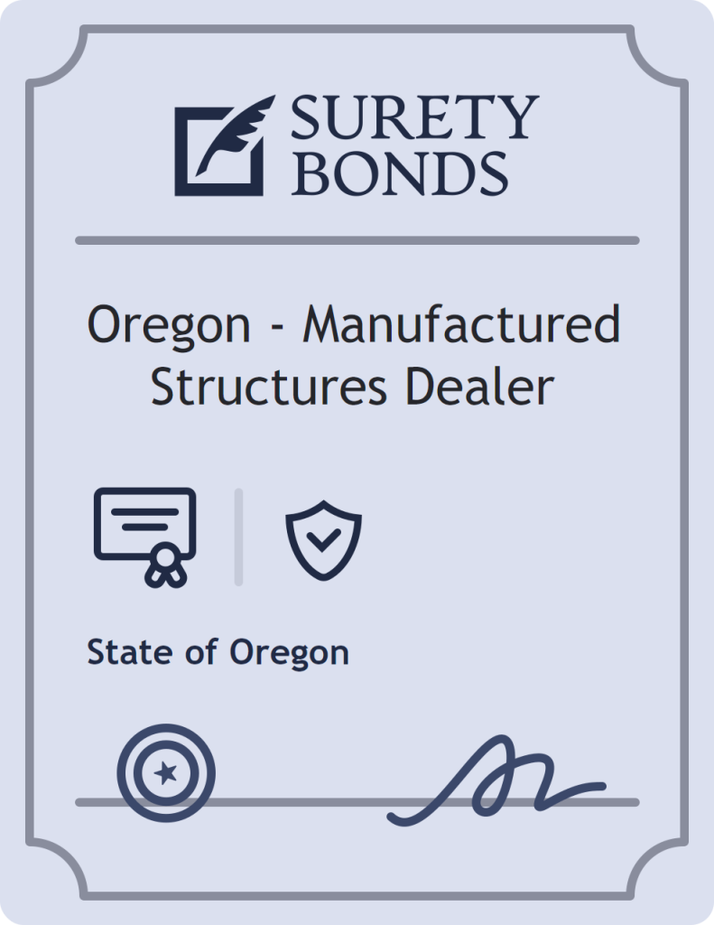 Surety bond badge for Oregon - Manufactured Structures Dealer
