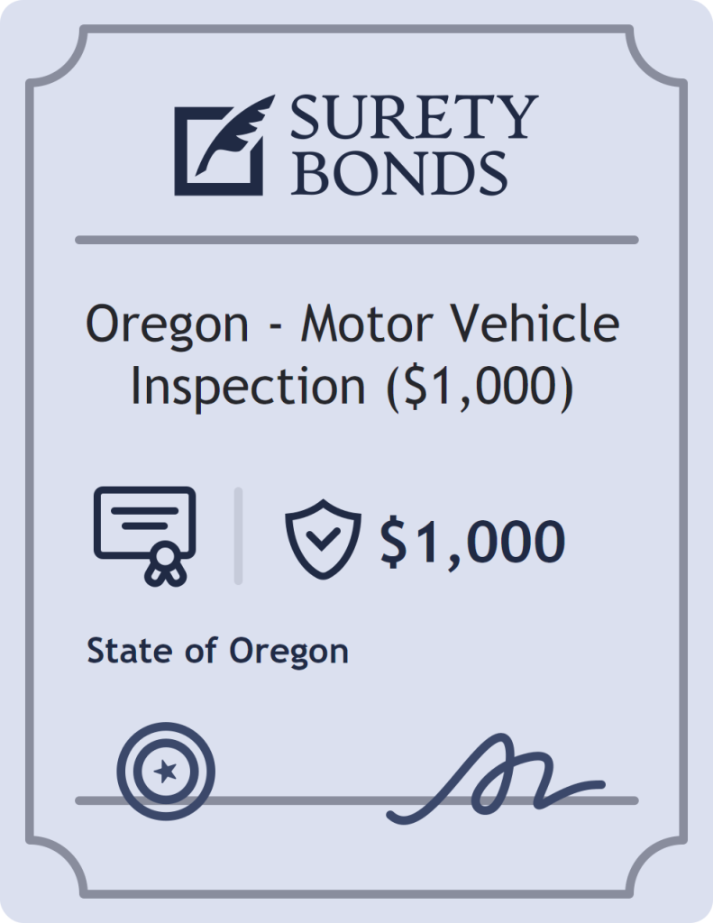 Surety bond badge for Oregon - Motor Vehicle Inspection ($1,000)