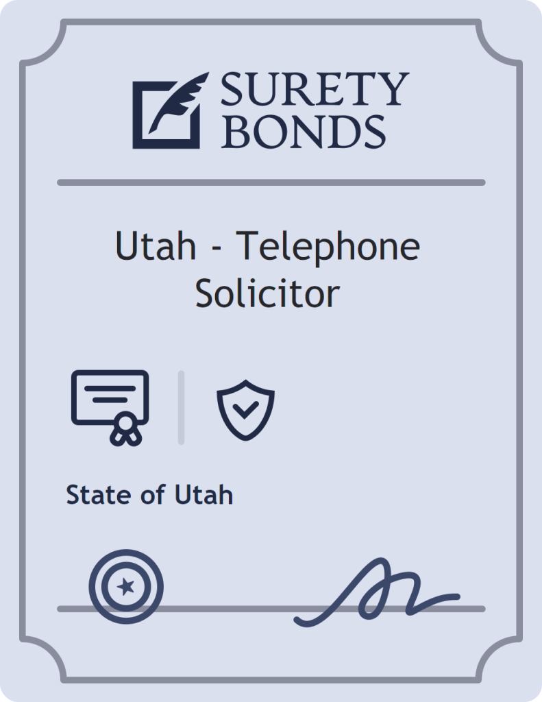 Surety bond badge for Utah - Telephone Solicitor