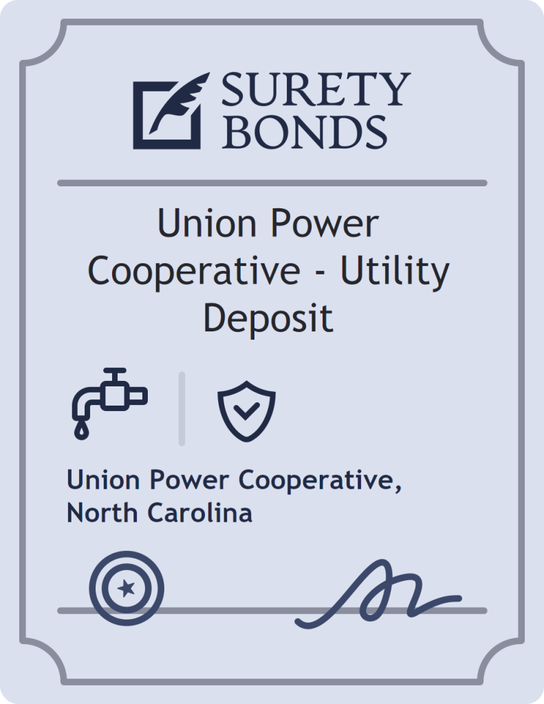 Surety bond badge for Union Power Cooperative - Utility Deposit